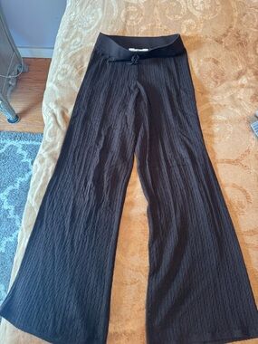 H&M Brown Wide-Leg Knit Pants